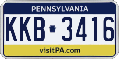 PA license plate KKB3416