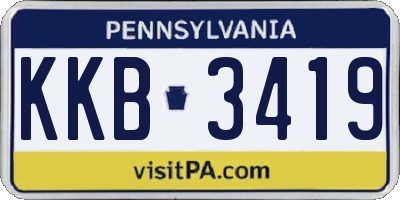 PA license plate KKB3419