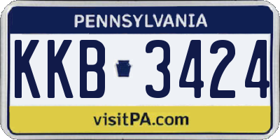 PA license plate KKB3424