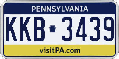 PA license plate KKB3439