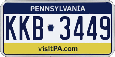 PA license plate KKB3449