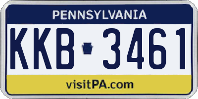 PA license plate KKB3461