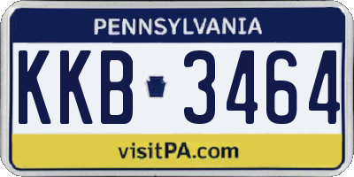 PA license plate KKB3464
