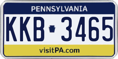 PA license plate KKB3465