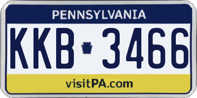 PA license plate KKB3466