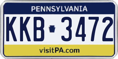 PA license plate KKB3472