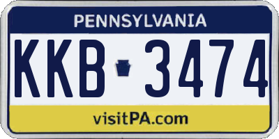 PA license plate KKB3474