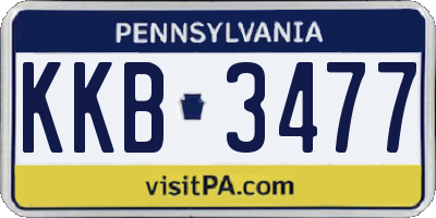 PA license plate KKB3477