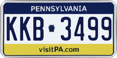 PA license plate KKB3499