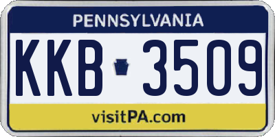 PA license plate KKB3509