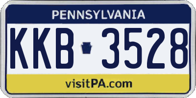 PA license plate KKB3528
