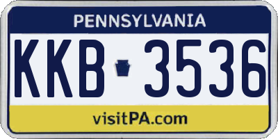 PA license plate KKB3536
