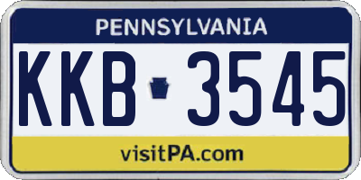 PA license plate KKB3545