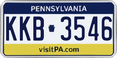 PA license plate KKB3546