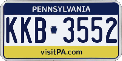 PA license plate KKB3552