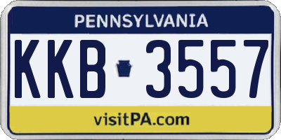 PA license plate KKB3557