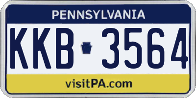 PA license plate KKB3564