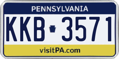 PA license plate KKB3571