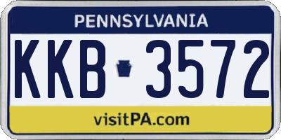 PA license plate KKB3572