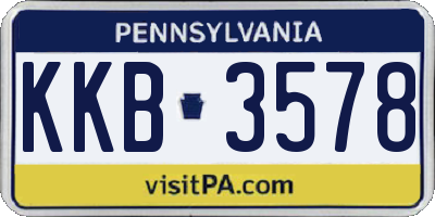 PA license plate KKB3578