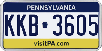 PA license plate KKB3605