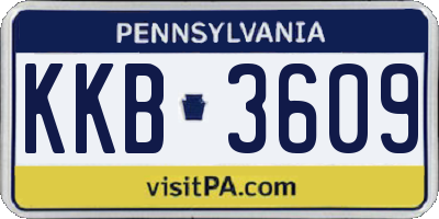 PA license plate KKB3609