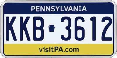 PA license plate KKB3612