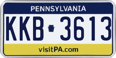 PA license plate KKB3613