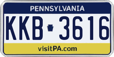 PA license plate KKB3616