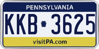 PA license plate KKB3625