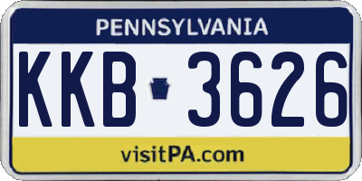 PA license plate KKB3626