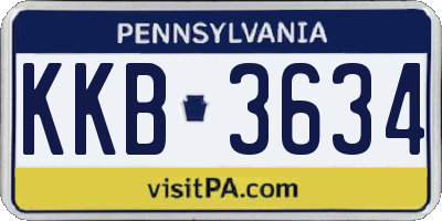 PA license plate KKB3634