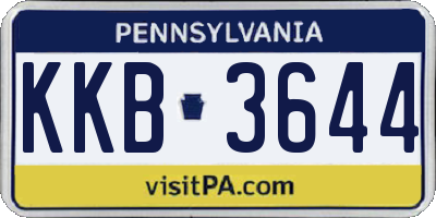PA license plate KKB3644