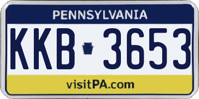 PA license plate KKB3653