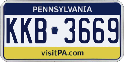 PA license plate KKB3669