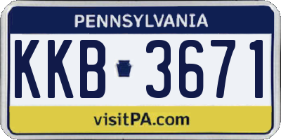 PA license plate KKB3671