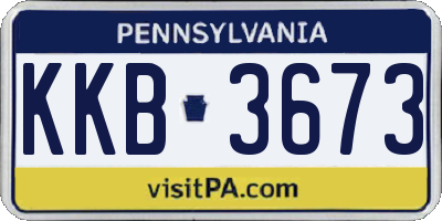 PA license plate KKB3673