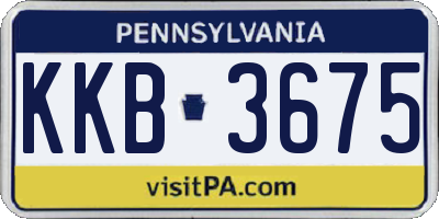 PA license plate KKB3675