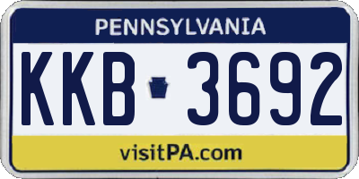 PA license plate KKB3692