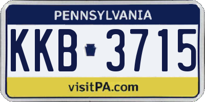 PA license plate KKB3715