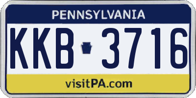 PA license plate KKB3716