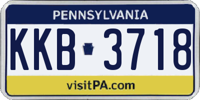 PA license plate KKB3718