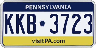 PA license plate KKB3723