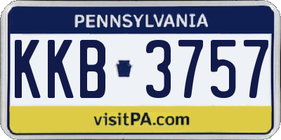 PA license plate KKB3757