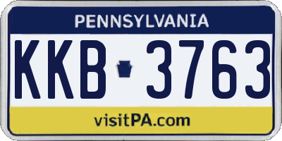 PA license plate KKB3763