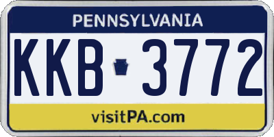 PA license plate KKB3772