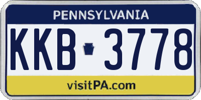 PA license plate KKB3778