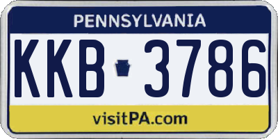 PA license plate KKB3786