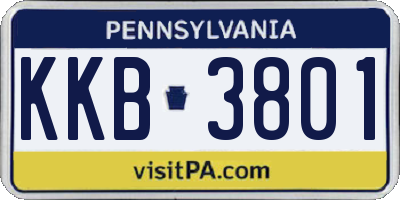 PA license plate KKB3801