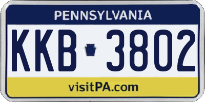 PA license plate KKB3802